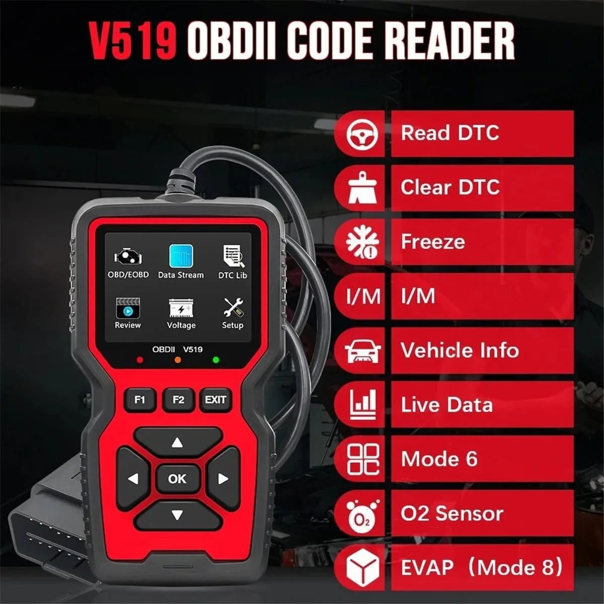 Liste des fonctions du lecteur de codes V519
